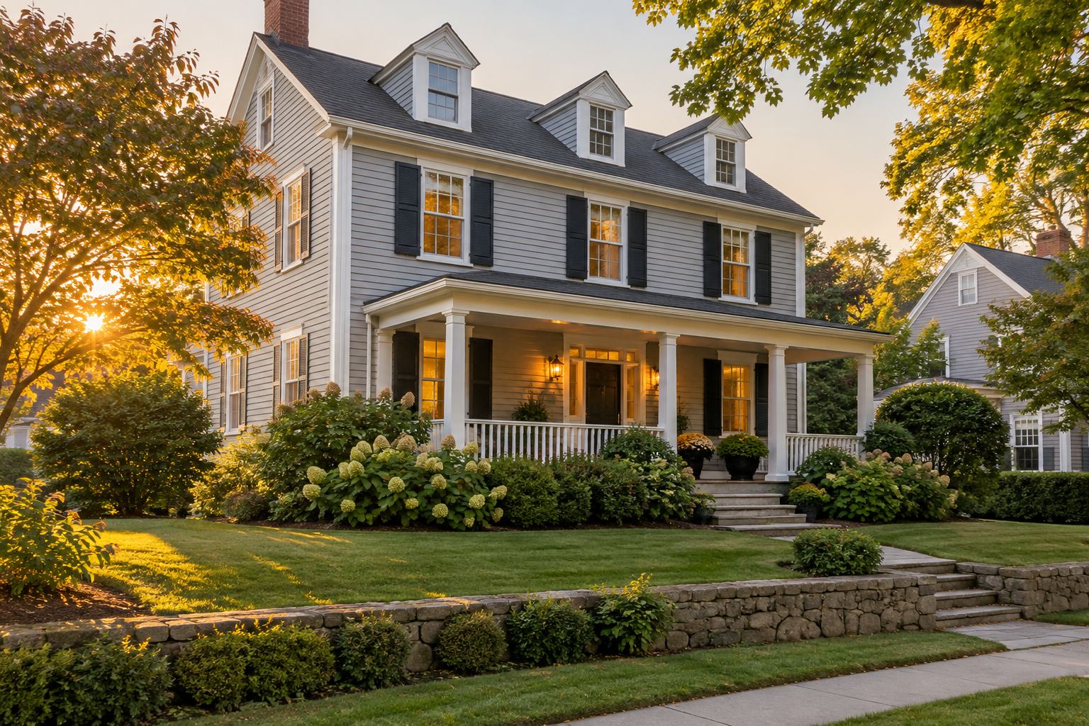 A Rhode Island colonial home, illustrative