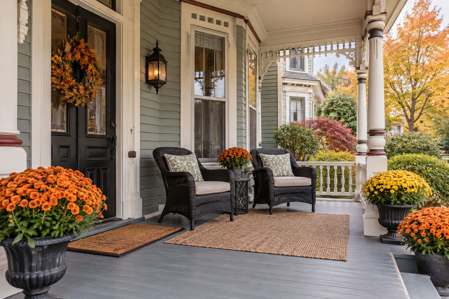 A cozy Rhode Island living room, illustrative